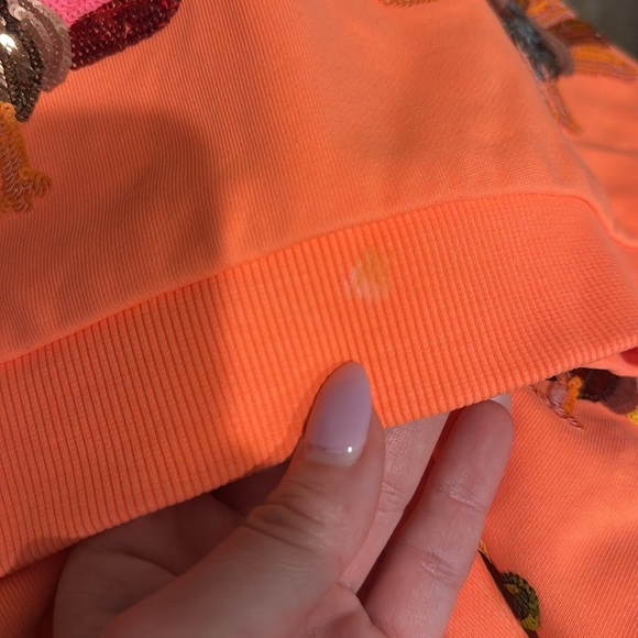Queen of Sparkles Neon Orange Turkey Sweatshirt - Picture 3 of 4